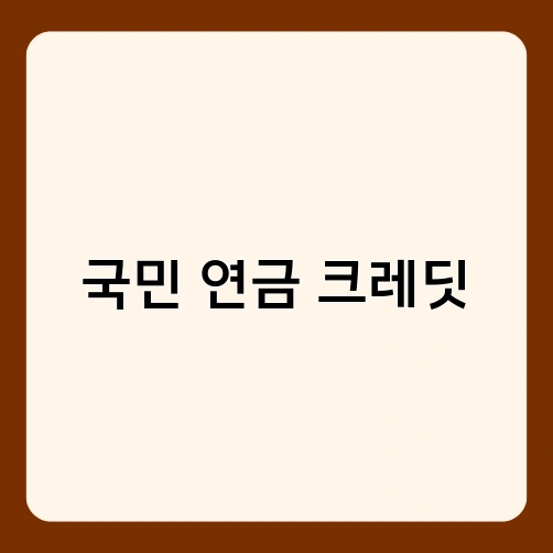 국민 연금 크레딧 1