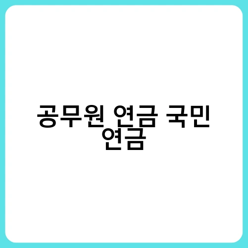 공무원 연금 국민 연금 1