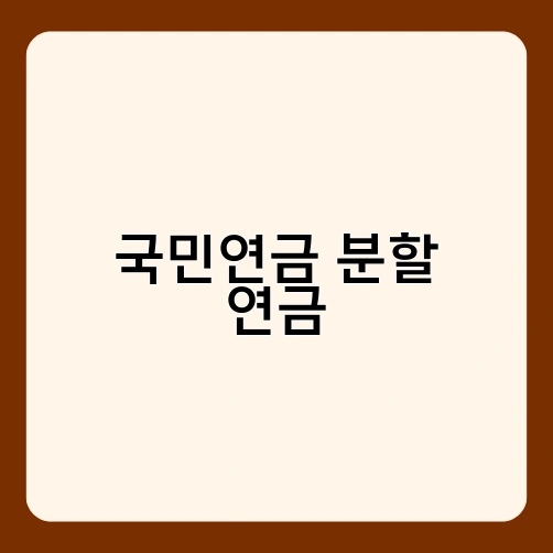 국민연금 분할 연금