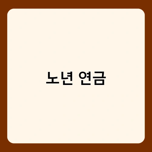 노년 연금