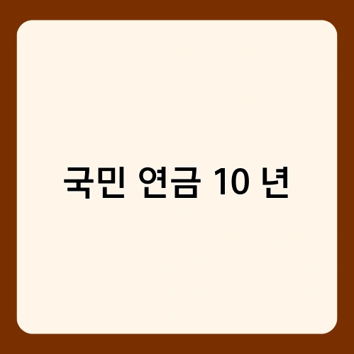 국민 연금 10 년 3