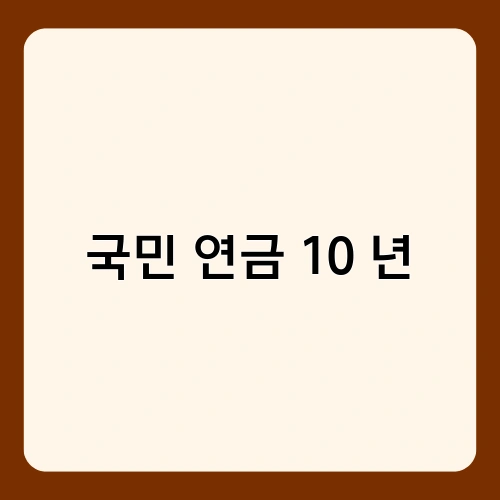 국민 연금 10 년 2