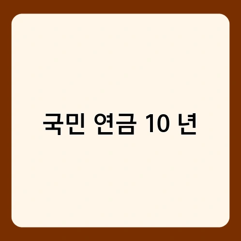 국민 연금 10 년