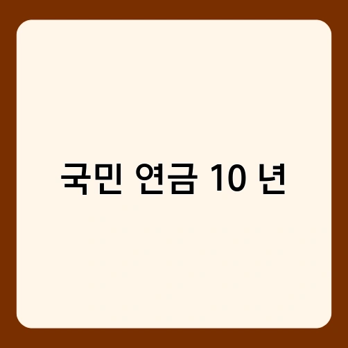 국민 연금 10 년 1