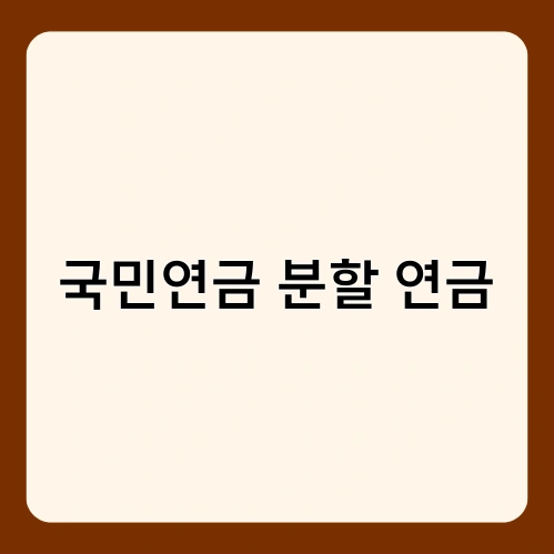 국민연금 분할 연금 2